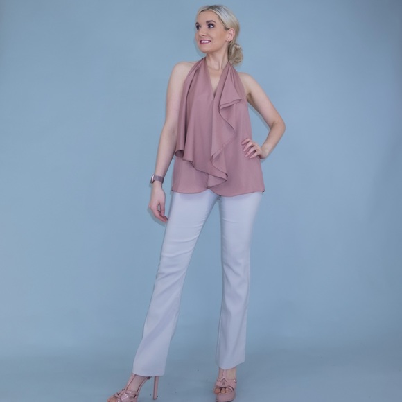 MM Couture Open Back Ruffle Halter Top - Picture 5 of 16